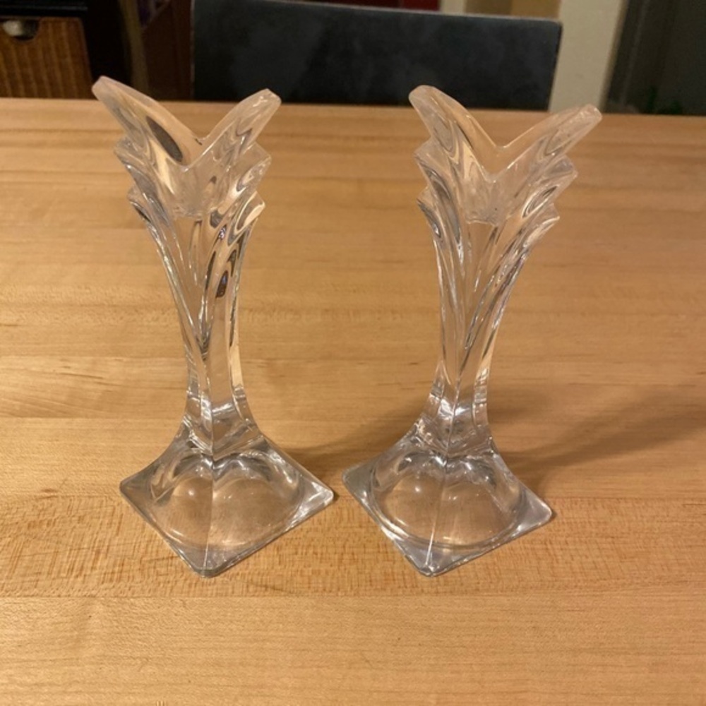 Glass candlesticks 4" tall